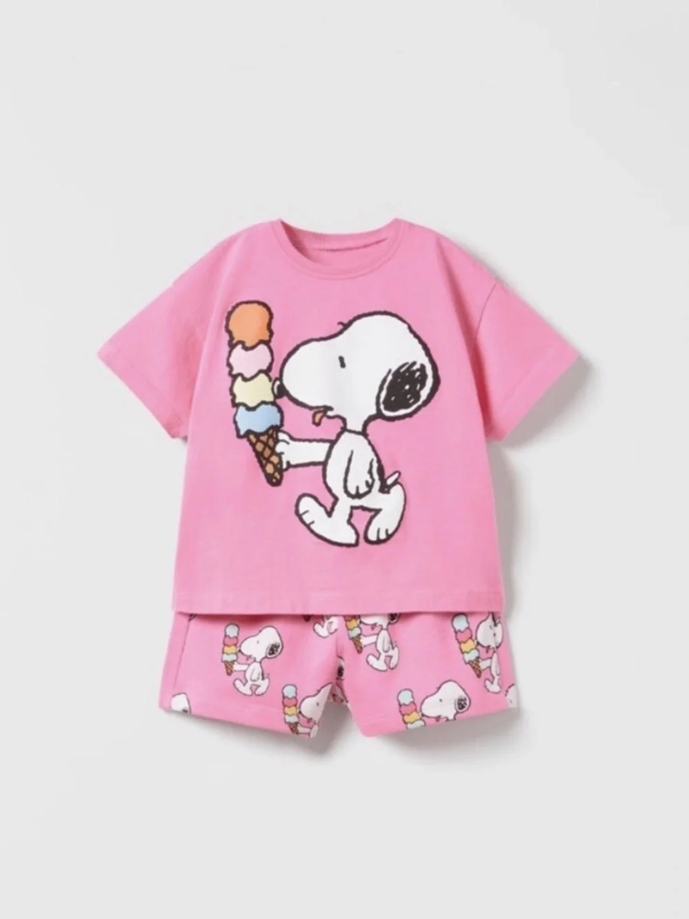 Zara Peanuts Snoopy Ice Cream Set size 4-5
